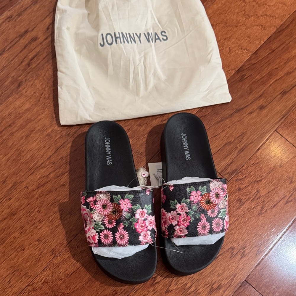 Johnny Was Bloom Platform Pool Slides 10 NWT NWT - image 1